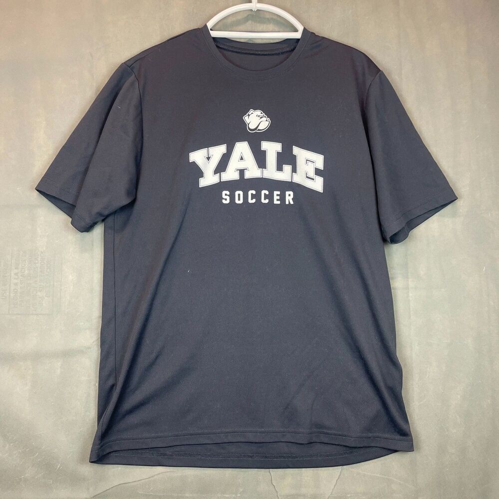 Yale Soccer T-Shirt Men XL Navy Blue Athletic Tee Logo Graphic Sports Outdoor